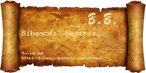 Bibescó Beatrix névjegykártya